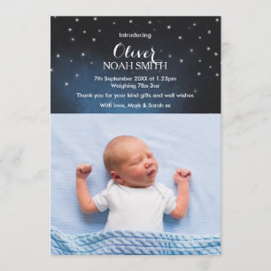 Baby jongen aankondiging / dank je kaart