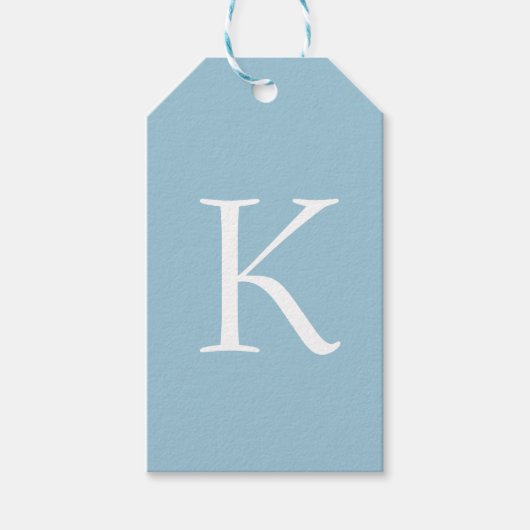 Baby Jongen Aankondiging Gift Monogram Cadeaulabel (Voorkant)