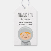 Baby jongen astronaut. Jongerenfeest bedankt je Cadeaulabel (Voorkant)
