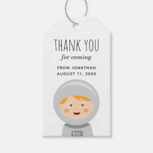Baby jongen astronaut. Jongerenfeest bedankt je Cadeaulabel