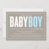 Baby jongen | Baby shower Uitnodiging (Voorkant)