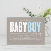 Baby jongen | Baby shower Uitnodiging (Staand voorkant)