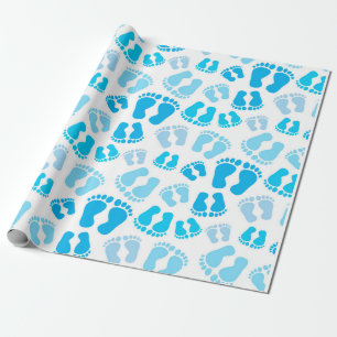 Baby jongen baby voetjes cadeaupapier