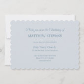 Baby Jongen Blauw Dopen Uitnodiging Taart Teddy Be (Achterkant)