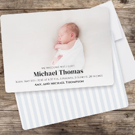 Baby Jongen Blauw Foto Eenvoudige Leuke Strepen