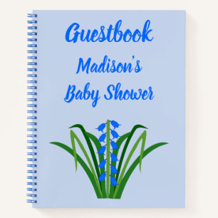 Baby Jongen Blauwe Bloemen Lente Baby Shower Notitieboek