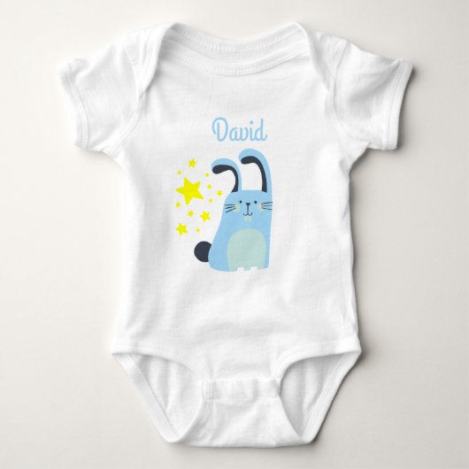 Baby-jongen-bodysuit met schattige konijntjes romper (Voorkant)