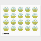 baby jongen Buggy blauw en groen Ronde Sticker (Vel)