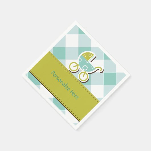 baby jongen Buggy blauw en groen Servetten (Hoek)