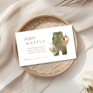 Baby Jongen Clothesline Boho Luier Raffle Informatiekaartje