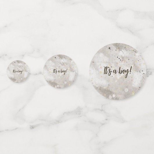 Baby Jongen Dieren en Ballonnen Douche Confetti (Achterkanten)