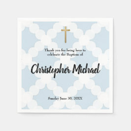 Baby jongen Doop blauw en witte cirkel patroon Servet