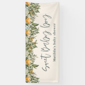 Baby jongen douche citrus sinaasappel botanisch ge spandoek (Verticaal)