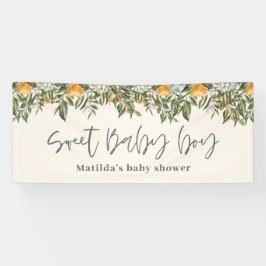 Baby jongen douche citrus sinaasappel botanisch ge spandoek