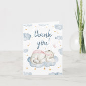 Baby Jongen Douche Dank je Kaart - Slaapolifant (Voorkant)