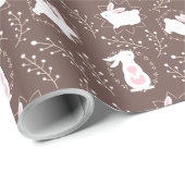 Baby Jongen Douche Konijnen op Bruin Cadeaupapier (Rol Hoek)