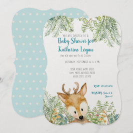 Baby Jongen Douche Woodland Dieren Herten Bos Vare Kaart