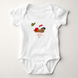 Baby jongen eerste kerst rode kerstman hoed baby b romper