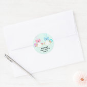 Baby jongen en meisje tweeling ronde sticker (Envelop)