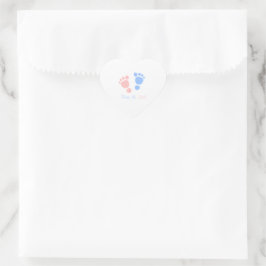 Baby Jongen en Meisje Voetafdrukken Tweeling Baby  Hart Sticker