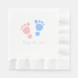 Baby Jongen en Meisje Voetafdrukken Tweeling Baby  Servet