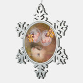 Baby jongen en meisjestweeling tin sneeuwvlok ornament (Rechts)