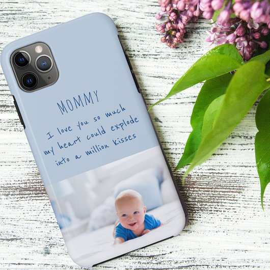 Baby Jongen Foto met liefde Je bericht aan mama Case-Mate iPhone Case