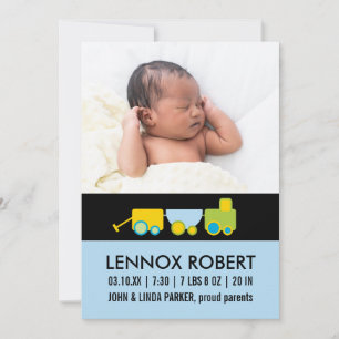 Baby jongen geboorte aankondiging (blauw)
