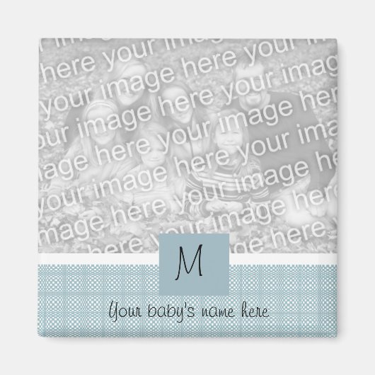 Baby jongen geboorte aankondigingen magneet (Voorkant)