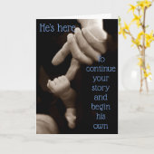 Baby jongen geboorte kaart (Gele Bloem)