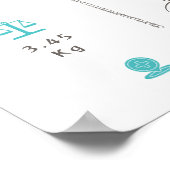 Baby jongen geboorte statistieken aquatisch thema  poster (Hoek)