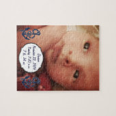 Baby Jongen Geboorte Stats Nautische Marine Anker  Legpuzzel (Horizontaal)