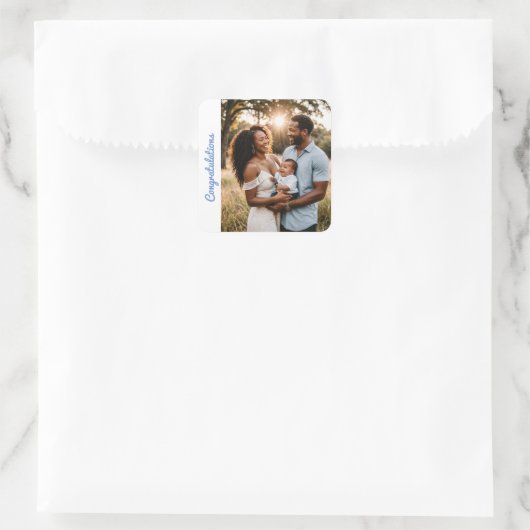 baby jongen gefeliciteerd Sticker (Tas)