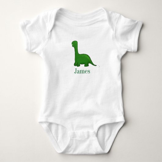 Baby jongen groene dinosaurus romper (Voorkant)