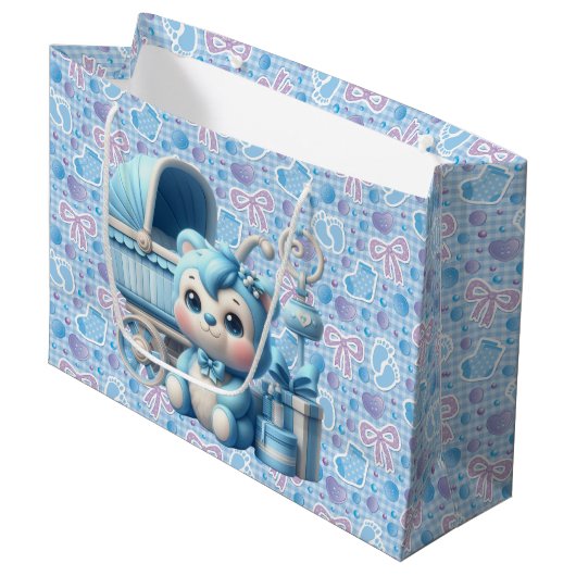 Baby Jongen Groot Cadeauzakje (Voorkant Gekanteld)