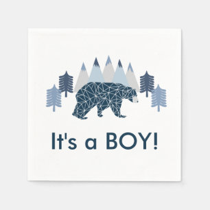 Baby jongen, het is een beer van een jongen baby s servet