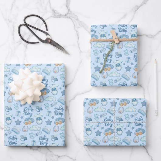 Baby Jongen Inpakpapier Vel (Voorkant)