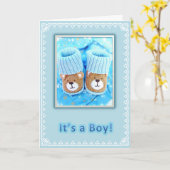 Baby jongen kaart (Gele Bloem)