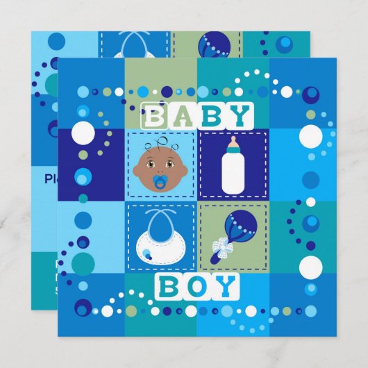 Baby jongen kaart (Voorkant / Achterkant)