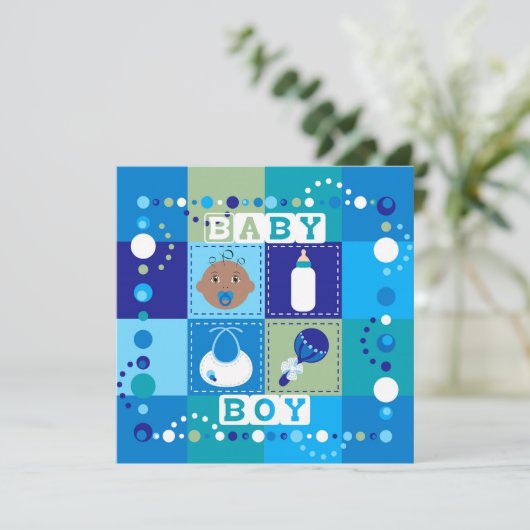 Baby jongen kaart (Staand voorkant)