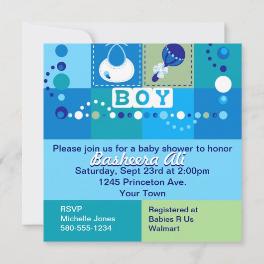 Baby jongen kaart (Achterkant)