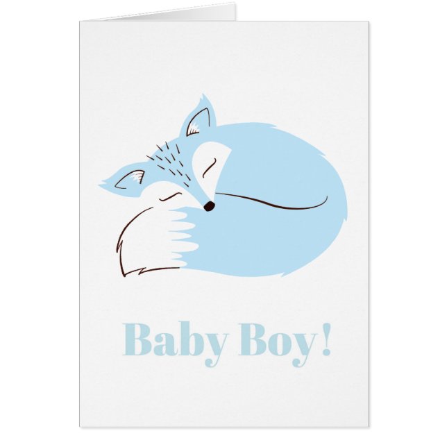 Baby jongen! Kaart - Baby Blue Fox (Voorkant)