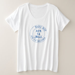 Baby jongen levering postzegel moederschap t-shirt