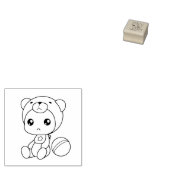 Baby Jongen Meisje Beer Jumpsuit 1x1 Rubberstempel (Gestempeld)
