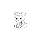 Baby Jongen Meisje Beer Jumpsuit 1x1 Rubberstempel (Afrduk)