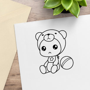 Baby Jongen Meisje Beer Overall Kleur Me 2 Rubberstempel