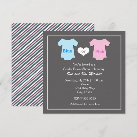 Baby Jongen Meisje Geslacht Onthullen Douche Uitno Kaart (Voorkant / Achterkant)