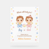 Baby Jongen Meisje Geslacht Onthullen Partij Acryl Bord (Voorkant)
