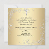 Baby Jongen Meisje Goud Crème Doop Doop Kruis Kaart (Achterkant)