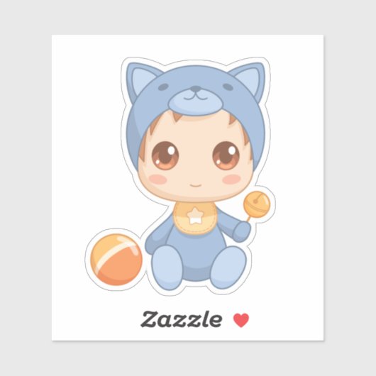 Baby Jongen Meisje Kat Pakje Sticker (Vel)